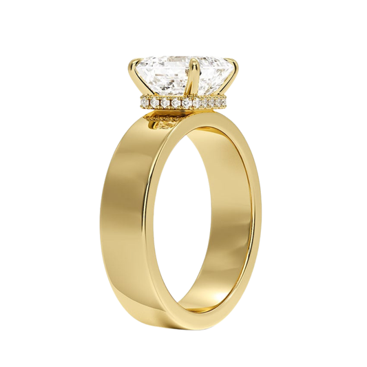 1 TO 5 CT Asscher Cut Lab Grown Alden Diamond Solitaire Ring in 10K/14K/18K Gold |Pooja Daimond |IGI Certified Lab Diamond