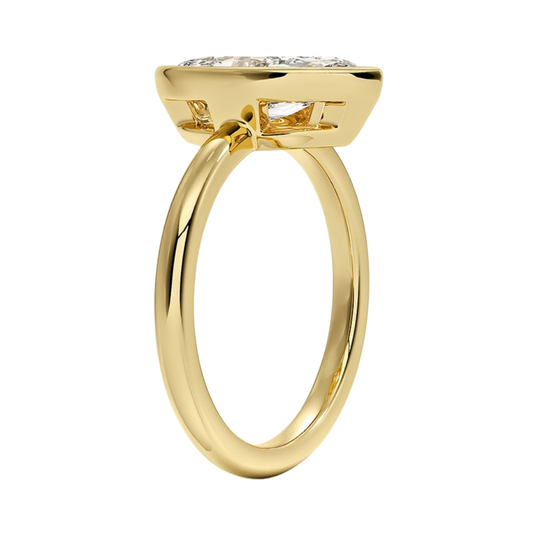 1 TO 5 CT Lab Grown Marquise Cut Diamond Julietta Bezel Solitaire Ring in 10K/14K/18K Gold | Pooja Diamond | IGI Certified Lab Diamond
