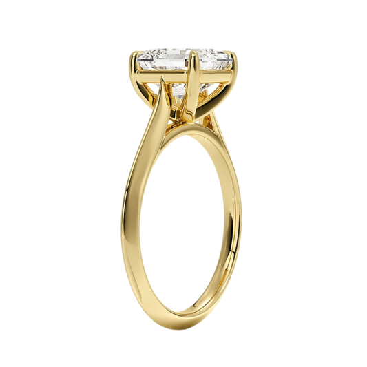 1 TO 5 CT Classic Asscher Shape Lab Grown Diamond Piper Knife Edge Solitaire Ring – 10K/14K/18K Gold | Pooja Diamond | IGI Certified Lab Diamond