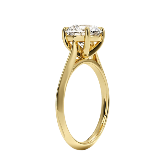1 TO 5 CT Classic Round Shape Lab Grown Diamond Piper Knife Edge Solitaire Ring – 10K/14K/18K Gold | Pooja Diamond | IGI Certified Lab Diamond