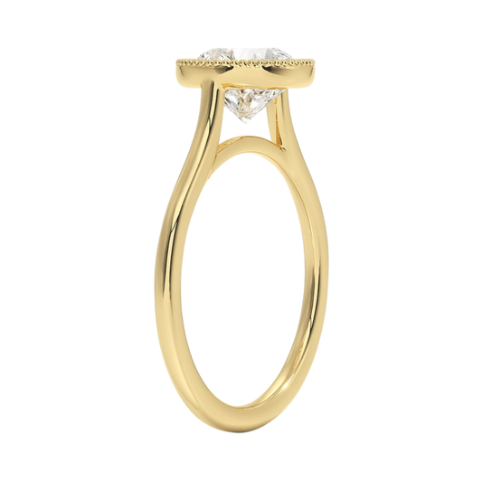 1 TO 5 CT Lab Grown Round Cut Diamond Margot Bezel Set Ring in 10K/14K/18K Gold | Pooja Diamond | IGI Certified Lab Diamond