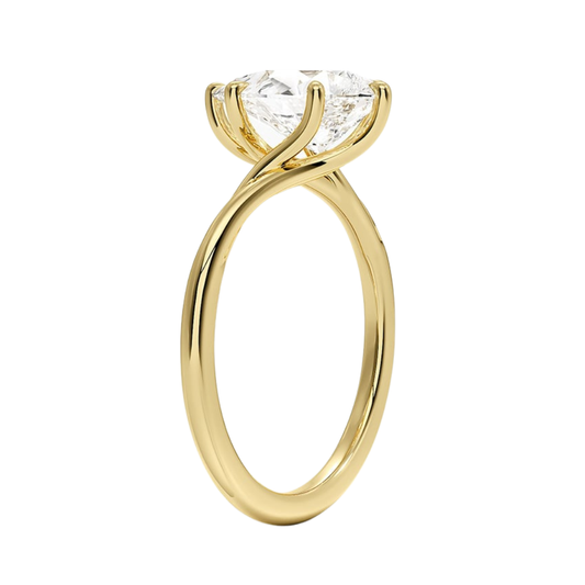 1 TO 5 CT Elegant Pear Cut Lab Grown Diamond Delilah Twist Solitaire Ring in 10K/14K/18K Gold | Pooja Daimond | IGI Certified Lab Diamond