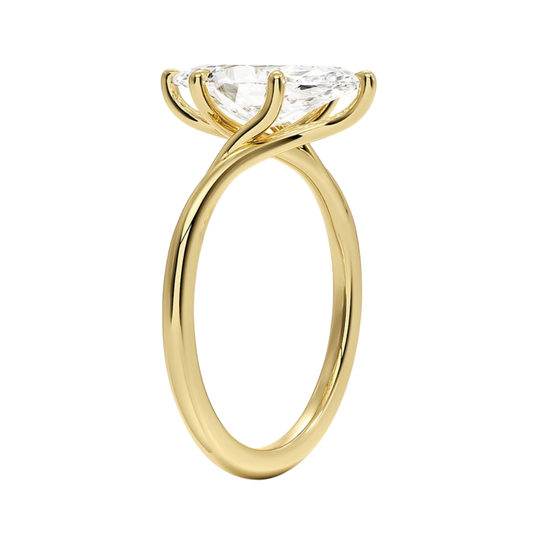 1 TO 5 CT Elegant Marquise Cut Lab Grown Diamond Delilah Twist Solitaire Ring in 10K/14K/18K Gold | Pooja Daimond | IGI Certified Lab Diamond
