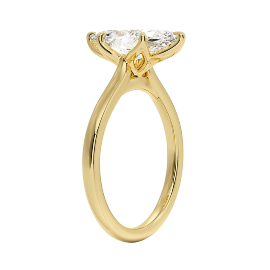 1 TO 5 CT Designer Marquise Cut Lab Grown Diamond Elodie Cathedral Solitaire Ring in 10K/14K/18K Gold | Pooja Diamond | IGI Certified Lab Diamond