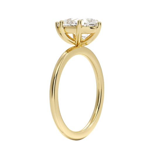 1 TO 5 CT Lab Grown Pear Cut Diamond Perfect Fit 1.4mm Solitaire Ring in 10K/14K/18K Gold – Classic Basket Setting | Pooja Diamond | IGI Certified Lab Diamond