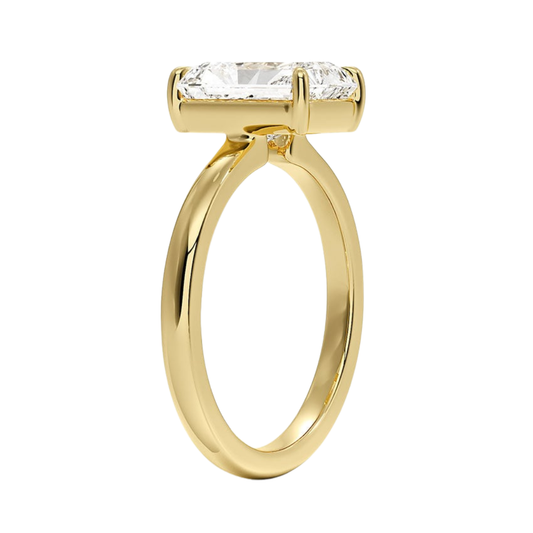 1 TO 5 CT Lab Grown Radiant Cut Diamond Alice Solitaire Ring in 10K/14K/18K Gold | Modern Bezel Setting | Pooja Diamonds| IGI Certified Lab Diamond