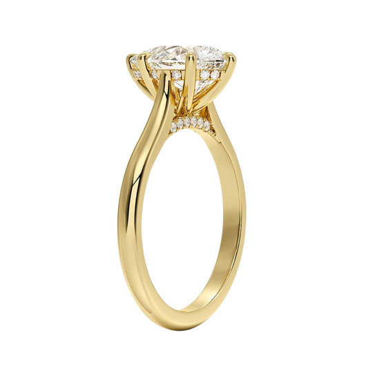 1 TO 5 CT Lab Grown Pear Cut Diamond Solitaire Ring in 10K/14K/18K Gold with Hidden Halo | Luxury Engagement Ring – Pooja Diamond |IGI Certified Lab Diamond