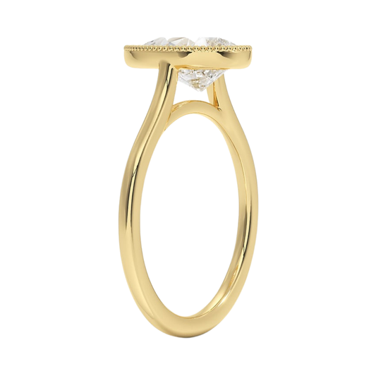 1 TO 5 CT Lab Grown Pear Cut Diamond Margot Bezel Set Ring in 10K/14K/18K Gold | Pooja Diamond | IGI Certified Lab Diamond