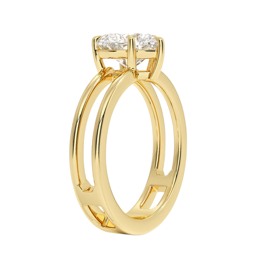 1 TO 5 CT Lab Grown Heart Cut Diamond Split Shank Ring in 10K/14K/18K Gold | Pooja Diamonds |IGI Certified Lab Diamond