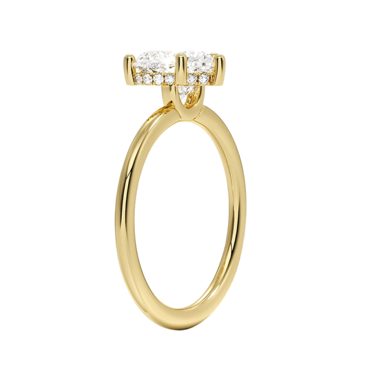 1 TO 5 CT Lab Grown Heart Cut Gwen Perfect Fit Diamond Ring with Hidden Halo in 10K/14K/18K Gold | Pooja Diamond | IGI  Certified Lab Diamond