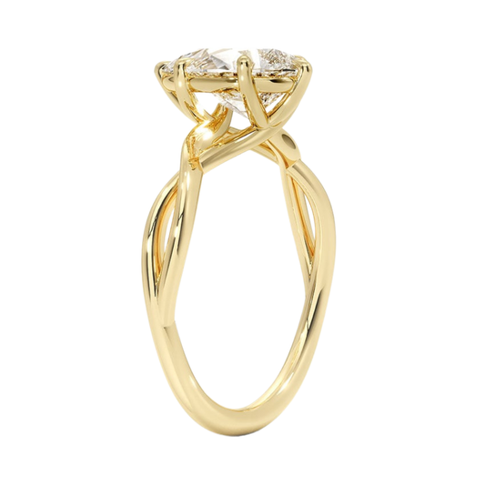 1 TO 5 CT Lab Grown Pear Cut Diamond Engagement Ring in 10K/14K/18K Gold | Twisted Shank Solitaire | Pooja Diamonds|IGI Certified Lab Diamond
