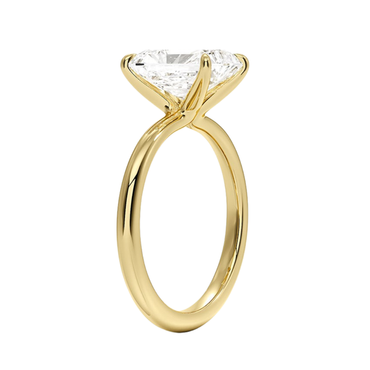 1 To 5 CT Lab Grown Radiant Cut Diamond Manon Solitaire Ring in 10K/14K/18K Gold | Pooja Diamond | IGI Certified Lab Diamond