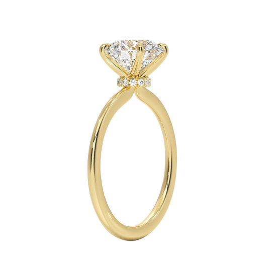 1 TO 5 CT Lab Grown Round Cut Petite Secret Halo Diamond Ring in 10K/14K/18K Gold with Hidden Accent Detail |IGI Certified Lab Diamond