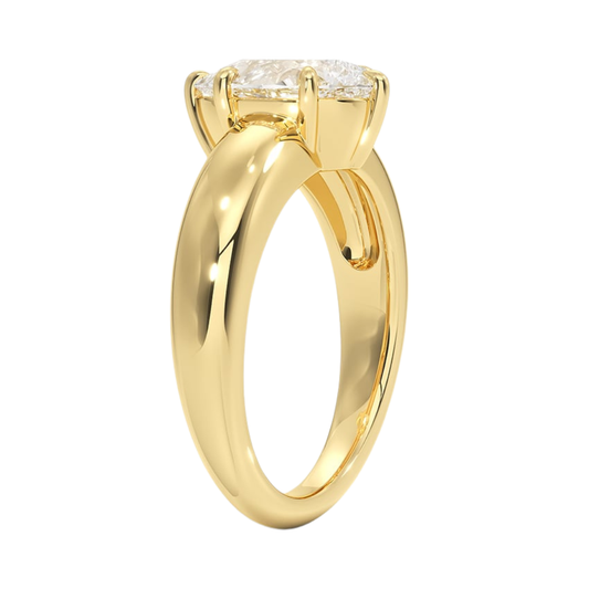 1 TO 5 CT Lab Grown Pear Cut Diamond Solitaire Ring in Yellow Gold | Pooja Diamonds|IGI Certified Lab Diamond