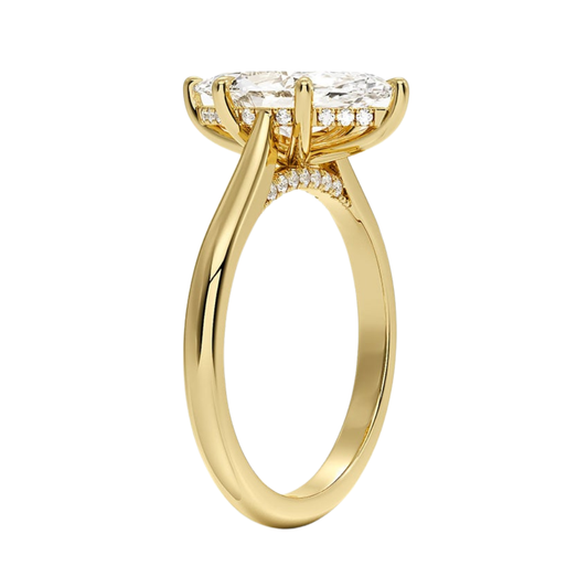 1 TO 5 CT Lab Grown Marquise Cut Diamond Solitaire Ring in 10K/14K/18K Gold with Hidden Halo | Luxury Engagement Ring – Pooja Diamond |IGI Certified Lab Diamond