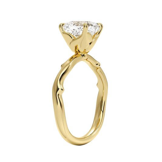 1 To 5 Ct Lab Grown Cushion Cut Diamond Rose Thorn Solitaire Ring in 10K/14K/18K Gold | Pooja Diamond | IGI Certified Lab Diamond