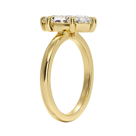 1 TO 5 CT Lab Grown Marquise Cut Diamond Alice Solitaire Ring in 10K/14K/18K Gold | Modern Bezel Setting | Pooja Diamonds| IGI Certified Lab Diamond