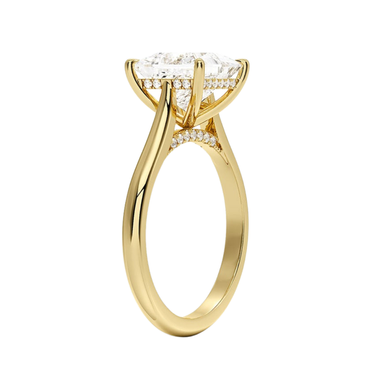 1 TO 5 CT Lab Grown Princess Cut Diamond Solitaire Ring in 10K/14K/18K Gold with Hidden Halo | Luxury Engagement Ring – Pooja Diamond |IGI Certified Lab Diamond