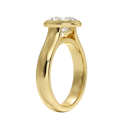 1 TO 5 CT Modern lab grown Oval cut diamond solitaire ring in 10K/14K/18K gold with T-bar setting | Pooja Diamond | IGI Certified Lab Diamond