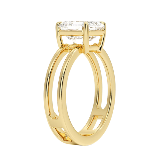 1 TO 5 CT Lab Grown Asscher Cut Diamond Split Shank Ring in 10K/14K/18K Gold | Pooja Diamonds |IGI Certified Lab Diamond