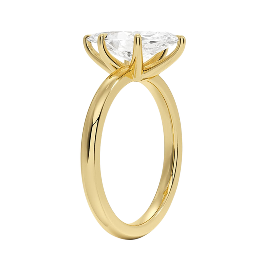 1 TO 5 CT Lab Grown Marquise Shape Diamond Solitaire Ring in 10K/14K/18K Gold | Romantic Six-Prong Design |IGI Certified Lab Diamond
