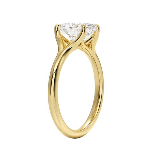 1 TO 5 CT Classic Lab Grown Oval Cut Diamond Reverie Solitaire Ring in 10K/14K/18K Gold | Pooja Diamond | IGI Certified Lab Diamond