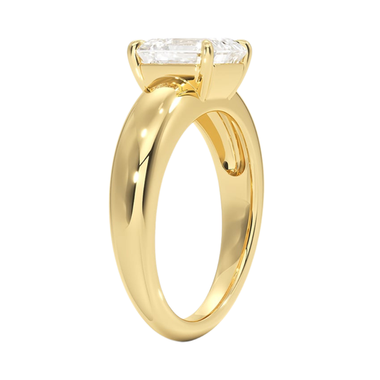 1 TO 5 CT Lab Grown Asscher Cut Diamond Solitaire Ring in Yellow Gold | Pooja Diamonds|IGI Certified Lab Diamond