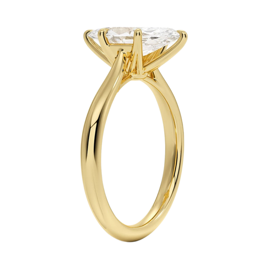 1 TO 5 CT Lab Grown Marquise Cut Diamond Solitaire Ring in 10K/14K/18K Gold | Classic Cathedral Design | IGI Certified Lab Diamond