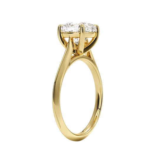 1 TO 5 CT Classic Cushion Shape Lab Grown Diamond Piper Knife Edge Solitaire Ring – 10K/14K/18K Gold | Pooja Diamond | IGI Certified Lab Diamond
