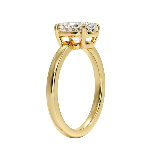 1 TO 5 CT Lab Grown Oval Cut Diamond Solitaire Ring in 10K/14K/18K Gold | Classic Basket Setting – Pooja Diamond | IGI Certified Lab Diamond