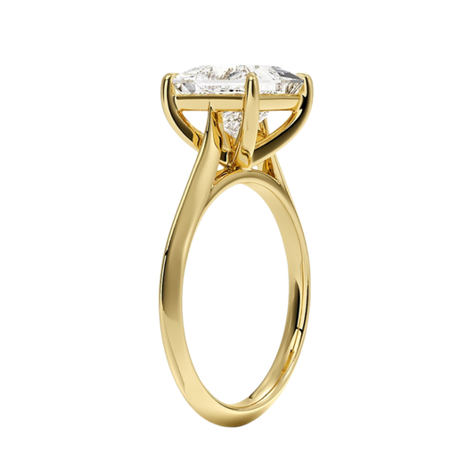 1 TO 5 CT Classic Princess Shape Lab Grown Diamond Piper Knife Edge Solitaire Ring – 10K/14K/18K Gold | Pooja Diamond | IGI Certified Lab Diamond