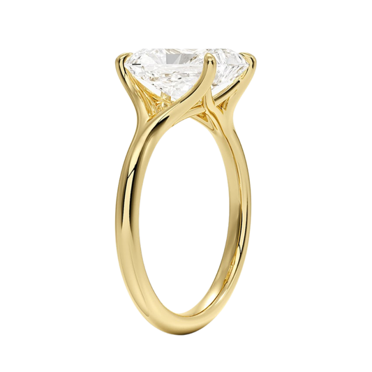 1 TO 5 CT Classic Lab Grown Radiant Cut Diamond Reverie Solitaire Ring in 10K/14K/18K Gold | Pooja Diamond | IGI Certified Lab Diamond