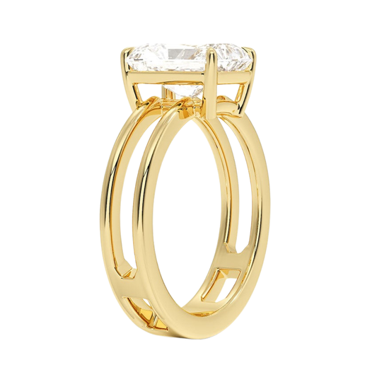 1 TO 5 CT Lab Grown Radiant Cut Diamond Split Shank Ring in 10K/14K/18K Gold | Pooja Diamonds |IGI Certified Lab Diamond