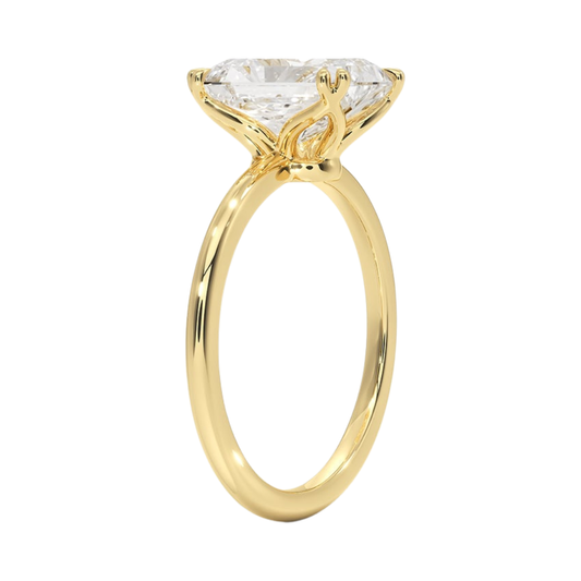 1 TO 5 CT Lab Grown Radiant Cut Aveline Solitaire Ring in 10K/14K/18K Gold | Infinity Prong Setting | IGI Certified Lab Diamond