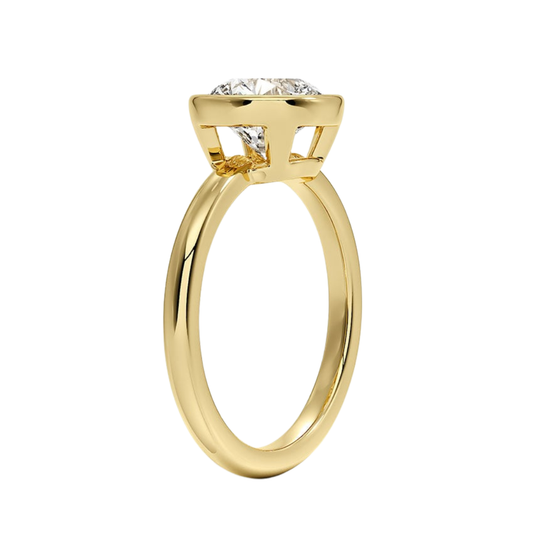 1 TO 5 CT Lab Grown Round Cut Diamond Julietta Bezel Solitaire Ring in 10K/14K/18K Gold | Pooja Diamond | IGI Certified Lab Diamond