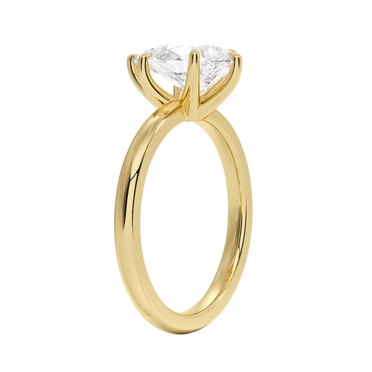 1 TO 5 CT Lab Grown Pear Shape Diamond Solitaire Ring in 10K/14K/18K Gold | Romantic Six-Prong Design |IGI Certified Lab Diamond