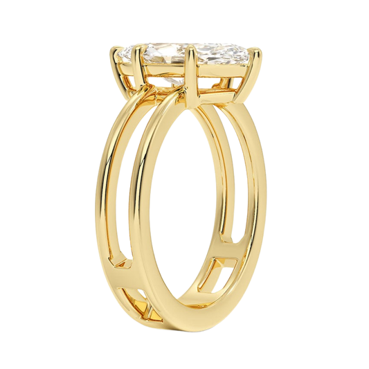 1 TO 5 CT Lab Grown Marquise Cut Diamond Split Shank Ring in 10K/14K/18K Gold | Pooja Diamonds |IGI Certified Lab Diamond