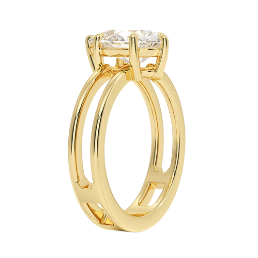1 TO 5 CT Lab Grown Pear Cut Diamond Split Shank Ring in 10K/14K/18K Gold | Pooja Diamonds |IGI Certified Lab Diamond