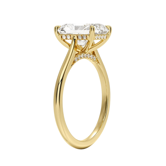 1 TO 5 CT Lab Grown Radiant Cut Diamond Ring in 10K/14K/18K Gold with Hidden Halo | Luxury Solitaire – Pooja Diamond | IGI Certified Lab Diamond