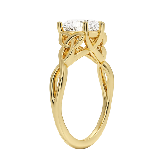 1 TO 5 CT Lab Grown Heart Cut Diamond Solitaire Ring in 10K/14K/18K Gold | Elegant Twist Design – Pooja Diamond | IGI Certified Lab Diamond