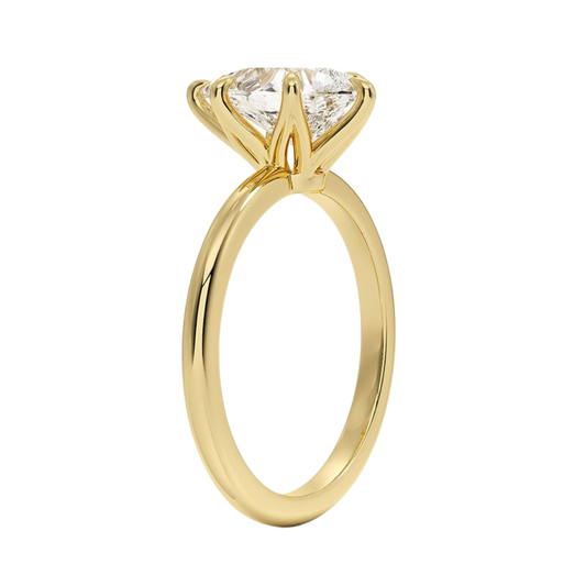 1 TO 5 CT Modern Pear Cut Lab Grown Diamond Esme 1.8mm Solitaire Ring in 10K/14K/18K Gold | Pooja Diamond | IGI Certified Lab Diamond