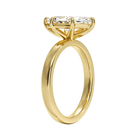1 TO 5 CT Lab Grown Marquise Cut Diamond Fairmined Perfect Fit Solitaire 2.5mm Ring in 10K/14K/18K Gold | Classic Four-Prong Setting | IGI Certified Lab Diamond