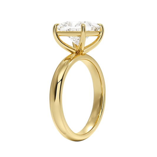 1 TO 5 CT Lab Grown Princess Cut Audrey Perfect FIt 3mm Solitaire Ring in 10K/14K/18K Gold | Cathedral Setting |IGI Certified Lab Diamond