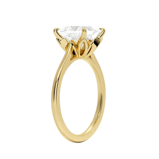 1 To 5 CT Elegant Lab Grown Princess Cut Diamond Petal 1.5mm Solitaire Ring in 10K/14K/18K Gold | Pooja Diamond | IGI Certified Lab Diamond