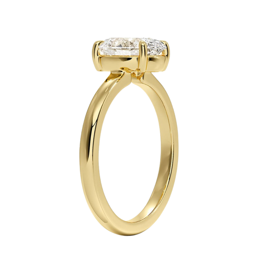 1 TO 5 CT Lab Grown Oval Cut Diamond Alice Solitaire Ring in 10K/14K/18K Gold | Modern Bezel Setting | Pooja Diamonds| IGI Certified Lab Diamond