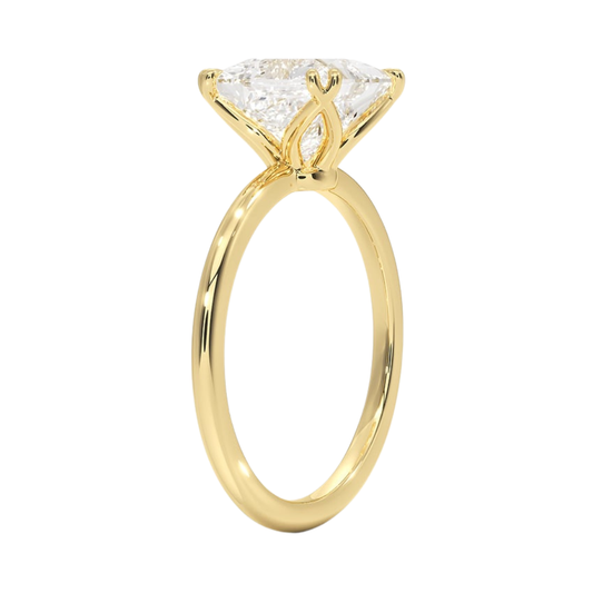 1 TO 5 CT Lab Grown Princess Cut Aveline Solitaire Ring in 10K/14K/18K Gold | Infinity Prong Setting | IGI Certified Lab Diamond