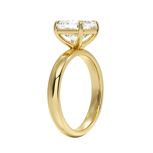 1 TO 5 CT Lab Grown Asscher Cut Audrey Perfect FIt 3mm Solitaire Ring in 10K/14K/18K Gold | Cathedral Setting |IGI Certified Lab Diamond