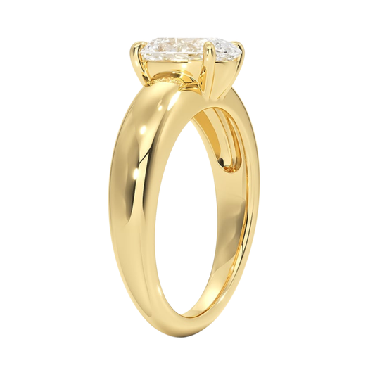 1 TO 5 CT Lab Grown Oval Cut Diamond Solitaire Ring in Yellow Gold | Pooja Diamonds|IGI Certified Lab Diamond