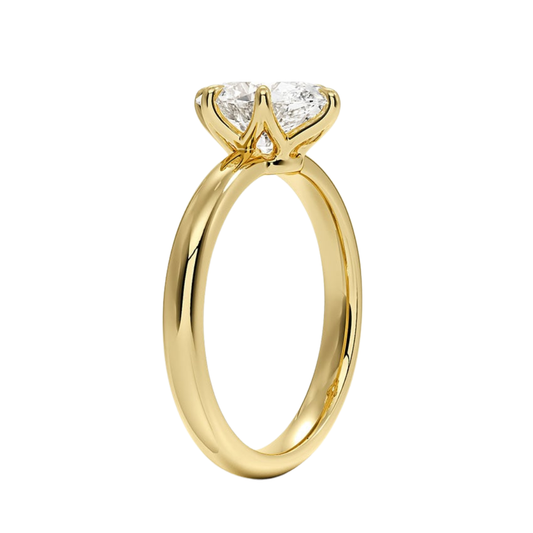 1 TO 5 CT Lab Grown Oval Cut Diamond Esme 2.5mm Solitaire Ring in 10K/14K/18K Gold | Elegant Cathedral Setting – Pooja Diamond | IGI Certified Lab Diamond