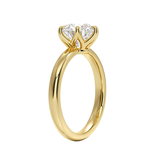 1 TO 5 CT Lab Grown Round Cut Diamond Esme 2.5mm Solitaire Ring in 10K/14K/18K Gold | Elegant Cathedral Setting – Pooja Diamond | IGI Certified Lab Diamond